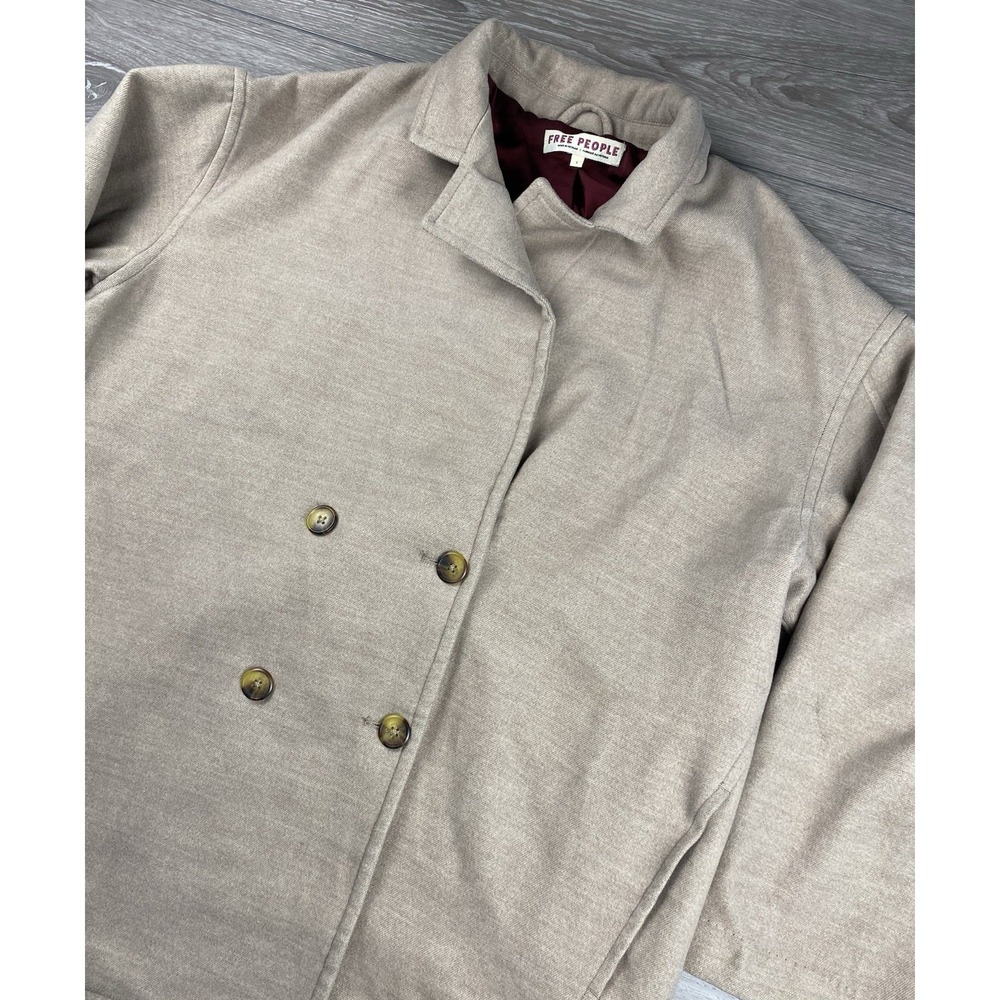 Free People Women's Hannah Slouchy Blazer 4 Button Tan Size Large Read